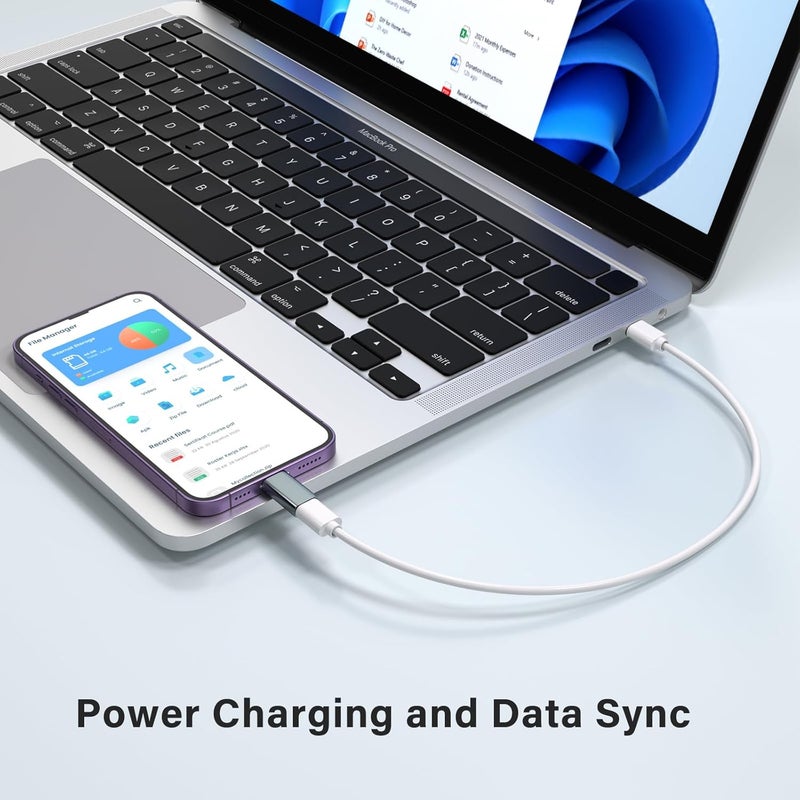 Thousover USB C Type C to Lightning Adapter （4 Pack） 1.8-2.2A 15W Fast Charging Support Data Sync,Lightning to USB Type C Cable Adapter for iPhone/iPad/for Airpods,with Anti-Lost Loop,Not for Audio/OTG, Gray - Image 3